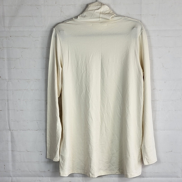 Peruvian Connection Women's Extreme T-Neck Turtleneck Pima Cotton in Cream L - Picture 3 of 7